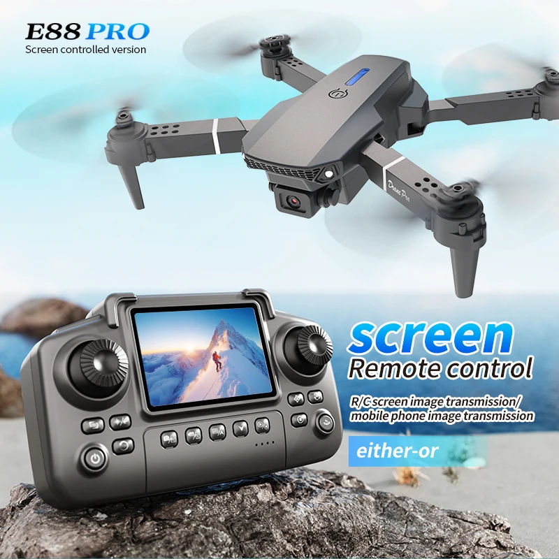 Rc Helicopter Electric - Профессиональный дрон E88 PRO с экраном,
